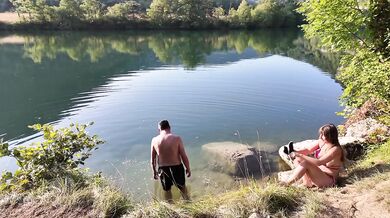 Creampie Cleanup Wild Camping Real Couple Natural Big Tits Blowjob Deepthroat