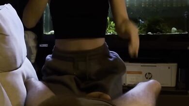 Skinny Blonde Girl Chillin But Wants His Dick So Bad For Blowjob Cum