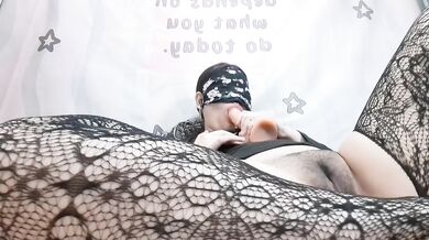 Thai amateur girl solo fingering with dildo wrapped tight