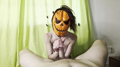 POV MILF slut destroyed with big dick handjob cumshot facial feet soles small tits pumpkin tit fetish