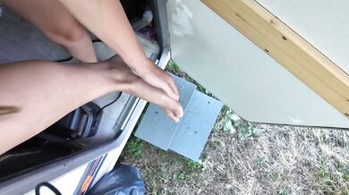 Real Couple Morning Blowjob Destroyed Him Gushing Amateur Creampie Outdoor Doggy