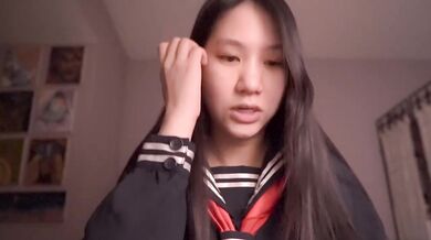 Japanese Schoolgirl ASMR Destroyed Gushing Choked Cosplay