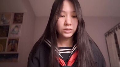 Japanese Schoolgirl ASMR Destroyed Gushing Choked Cosplay