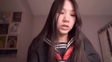 Japanese Schoolgirl ASMR Destroyed Gushing Choked Cosplay