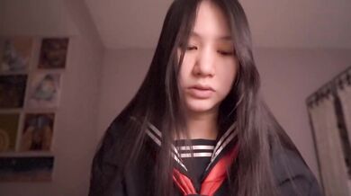 Japanese Schoolgirl ASMR Destroyed Gushing Choked Cosplay