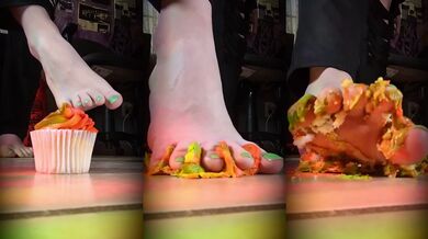 Giant Feet Destroyed Cake Gushing Foot Licking Foot Worship POV Foot Slave Footjob Milf Feet Amateur HD Porn Reality