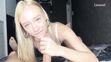Huge Dick Edging MHB Blonde Small Tits Natural Cumming Mouth POV Amateur