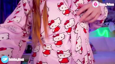 Cute Pajama Night Tease With Horny Ginger Ass Naked