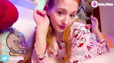 Cute Pajama Night Tease With Horny Ginger Ass Naked