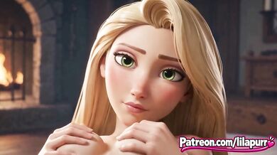 Tangled Rapunzel Sucks Cock And Shows Boobs In Ai Cartoon