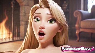 Tangled Rapunzel Sucks Cock And Shows Boobs In Ai Cartoon