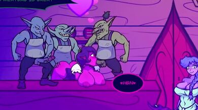 Tales of the Moon Episode 2 part 2 futa orc stands while goblins gangbang dark elf and crowd of goblins fuck waitress