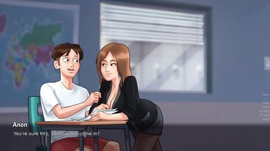 Horny French Teacher Destroyed Him Gushing Choked Classroom Summer Time Saga Hentai Sex Games New Update