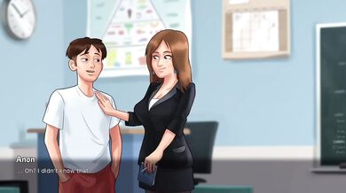 Horny French Teacher Destroyed Him Gushing Choked Classroom Summer Time Saga Hentai Sex Games New Update