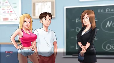 Horny French Teacher Destroyed Him Gushing Choked Classroom Summer Time Saga Hentai Sex Games New Update