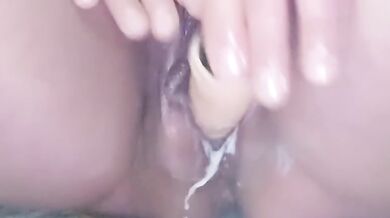 Amateur babysitter destroyed by endless dripping solo sex