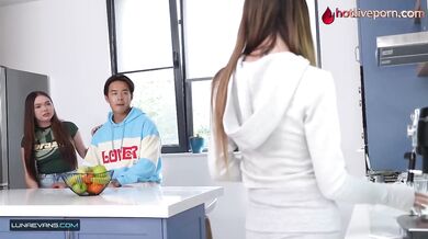 Left Alone With My Asian Girlfriend’s Best Friend In The Kitchen For A Deep Creampie