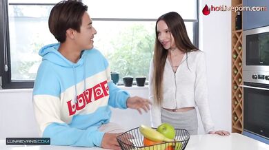 Left Alone With My Asian Girlfriend’s Best Friend In The Kitchen For A Deep Creampie