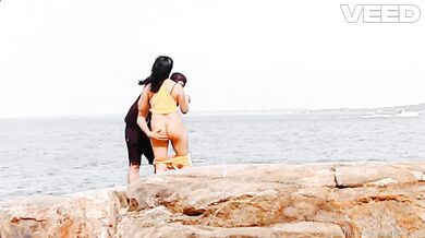 Ebony Milf Exhibitionist Wife Cuckold Voyeur Beach Vacation