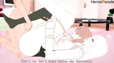 Roshidere Alya and Maria Kujou Threeway Threesome Destroyed Gushing Choked