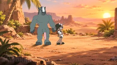 Rhino Cock Destroyed Armadillo Furry Animation Cartoon