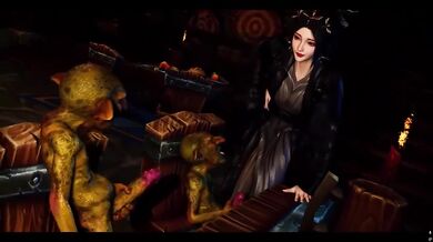 Beauty in Traditional Costume X Goblins Destroyed Gushing NTR