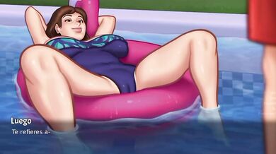 Swimming Pool Wet Cleaned All Her Milf Creampie Cum Inside Big Tits Big Ass Hentai Game Summertime Saga
