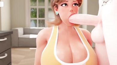 Debbie Gives Eden a Blowjob in the Kitchen