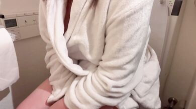 Gushing Toilet Lingerie Mature Busty Nipples Pee Solo