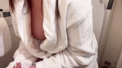 Gushing Toilet Lingerie Mature Busty Nipples Pee Solo