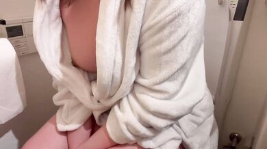 Gushing Toilet Lingerie Mature Busty Nipples Pee Solo