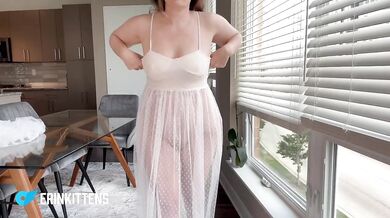 Curvy Hot MILF Loves Teasing You While Trying On Transparent Dresses And Sheer Lingerie