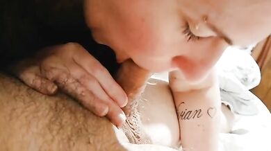 Curvy Amateur MILF Sloppy Blowjob and Deep Throat Face Fuck