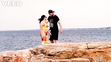 Ebony Exhibitionist Wife Destroyed Gushing Choked Beach Romance