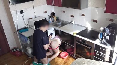 Horny Neighbor MILF Cheating in the Kitchen with a Big Dick