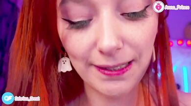 Gushing Braces Close Up Red Head Slim Teen Naughty Cute