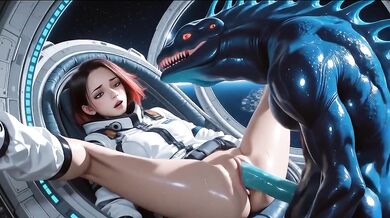 Alien monster destroyed girl choked gushing cock in space brothel full of beauties compilation