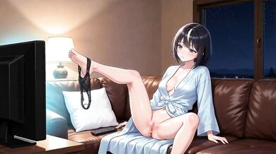 Bored Anime Girl Masturbates In Shower Waiting For Pizza