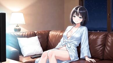 Bored Anime Girl Masturbates In Shower Waiting For Pizza