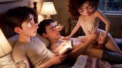 Night Reader Cuckold Destroyed by Animated Boyfriend Gushing and Choked
