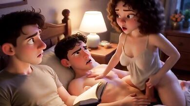 Night Reader Cuckold Destroyed by Animated Boyfriend Gushing and Choked