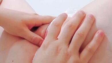 Bathing His Dick In My Gushing Natural Lube Tight Pink Pussy Closeup Standing Cameltoe Verified Amateur HD