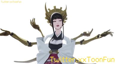 Senjumaru Shutara Destroyed by White Background Blow Job and Hand Job Tits Job Hentai Animation by xxtoonfun