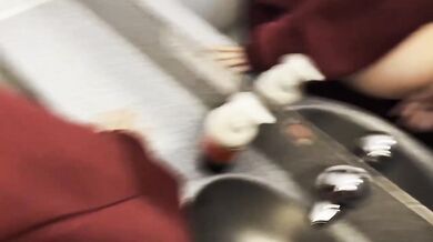 Married Blonde Stranger Can't Get Enough of My Cum in the Airplane Bathroom
