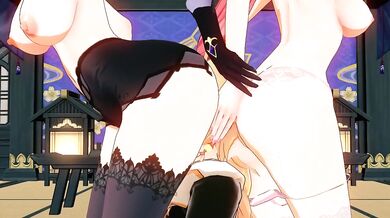 Yae Miko Destroyed by Lisa in Genshin Impact Hentai Animation R34
