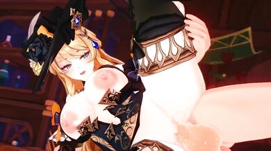 Navia x Aether Genshin Impact Hentai R34 Destroyed Gushing Choked
