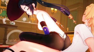 Mona x Aether Destroyed Gushing Choked R34 Genshin Impact Hentai HD Porn Uncensored