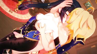Mona x Aether Destroyed Gushing Choked R34 Genshin Impact Hentai HD Porn Uncensored