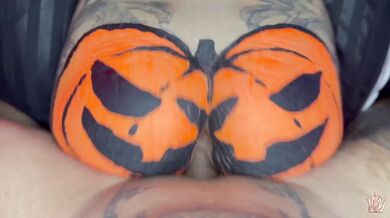 Valentina Badillo Halloween Pumpkin Cosplay Destroyed By Maicol Cardona Gushing Culo Perfecto
