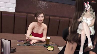 Waitress Bar Flashing Destroyed Gushing Big Tits Upskirt Steps Debauchery